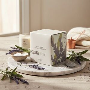 Voy Wild Sage & Royal Lavender Candle NIB Luxury Home Fragrance